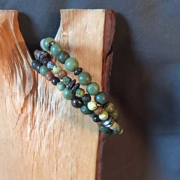 Wire wrapped bracelet green bracelet - Picture 3 of 8